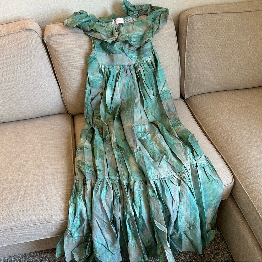 Selkie Mint Green and Seafoam Off-Shoulder Maxi Dress - Picture 5 of 9